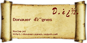 Donauer Ágnes névjegykártya