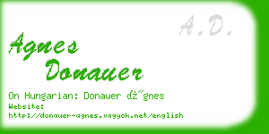 agnes donauer business card